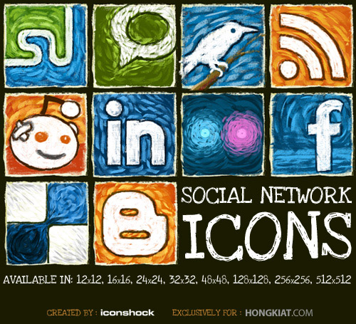 [Freebie] Social Network Icon Set | Hongkiat.Com